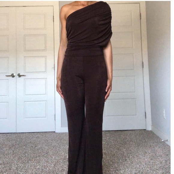 One Shoulder Drape Jumpsuit - Picture 4 of 13